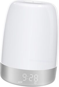 Cabilock Lampe de Chevet LED Blanche Lumière Tactile, Réveil Simulateur D'aube et Veilleus