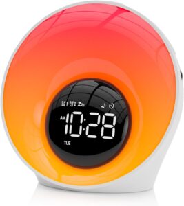 Réveil Lumineux, Reveil Lumière Simulateur d'Aube avec 2 Alarmes