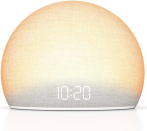 DOUMOSH Réveil Lumineux Sunrise, Machine à Bruits Blancs pour Chambre | Lumière d’Aube Nat