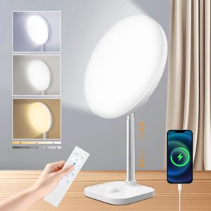 Lampe de luminothérapie 15000 Lux,Lampe lumière du jour 3 températures de couleur,5 intens
