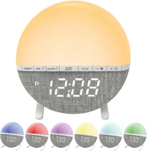 Réveil Lever de Soleil avec écran LED: Réveil Numérique, 7 Sons Naturels, Fonction Répétit