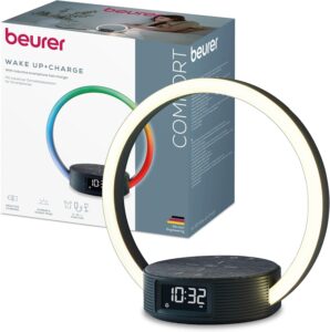 Beurer WL 65 Wake Up+Charge Réveil lumineux, lampe de chevet et station de recharge pour s