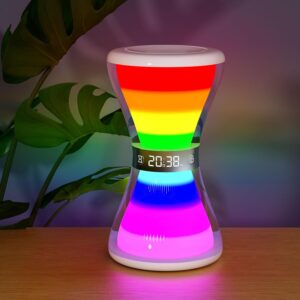 Reveil Lumineux, Réveil Numérique avec Veilleuse Multicolore