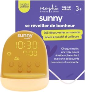 Morphée Sunny - Réveil Enfant éducatif et veilleuse dès 3 Ans - sans Ondes