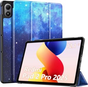 MoKo Coque pour Xiaomi Redmi Pad 2 Pro 12,1 Pouces 2025, ÉtoileBleue
