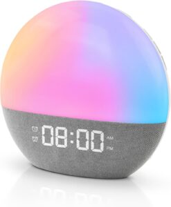 Reveil Lumineux,Reveil simulateur d'aube,Réveil luminothérapie,Sunrise alarm clock,Simulat