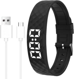 Bracelet d’Alarme Vibrante Silencieuse avec 8 Alarmes Programmables