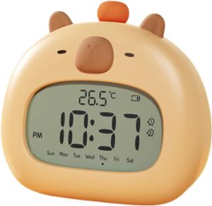 Capybara Réveil Numérique: Capybara Réveil avec Veilleuse, Affichage LCD, Snooze et Minute
