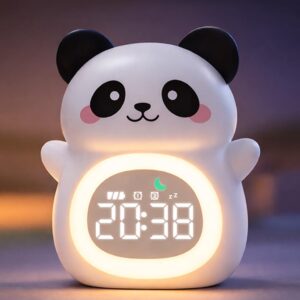 MASHI Réveil panda, réveil d'entraînement au sommeil avec soleil et lune, machine à son de