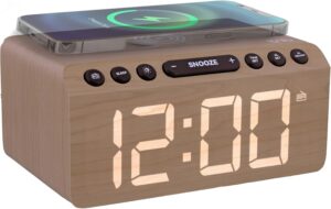T'nB Tuner - Radio-Réveil avec Chargeur sans Fil, Réveil Multifonction