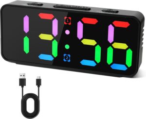Réveil Numérique, Réveil Alimentation Secteur, Horloge Numérique avec Écran LED avec Fonct