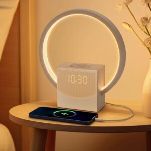 Reveil Simulateur d'aube, Lampe de Chevet Tactile avec fonction de Charge USB, Intelligent