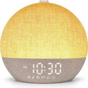 Réveil Lumineux Simulateur d'Aube 17 Couleurs 30 Sons Minuteur