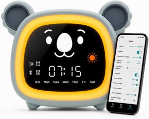 OCTAV - Réveil Enfant Educatif Jour/Nuit, Veilleuse, Bluetooth, Application