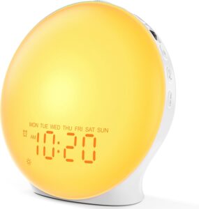 JALL Réveil lumière du jour, réveil lumineux avec lever du soleil, machine à bruit blanc a
