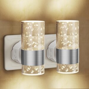 Veilleuse Prise Electrique avec Capteur Crépusculaire,2 Pièces Blanc
