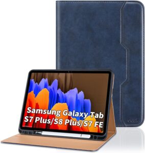 Coque pour Samsung Galaxy Tab S8 Plus 2022 / Tab S7 FE 2021 / Tab S7 Plus 2020 12.4”PU Cui
