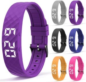 LOMUG Montre avec alarme vibrante, bracelet avec 8 alarmes quotidiennes et minuterie, rapp