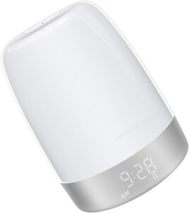 ABOOFAN Lampe de Chevet Tactile Fonction Minuterie et Veilleuse LED Colorée en Abs pour Ch