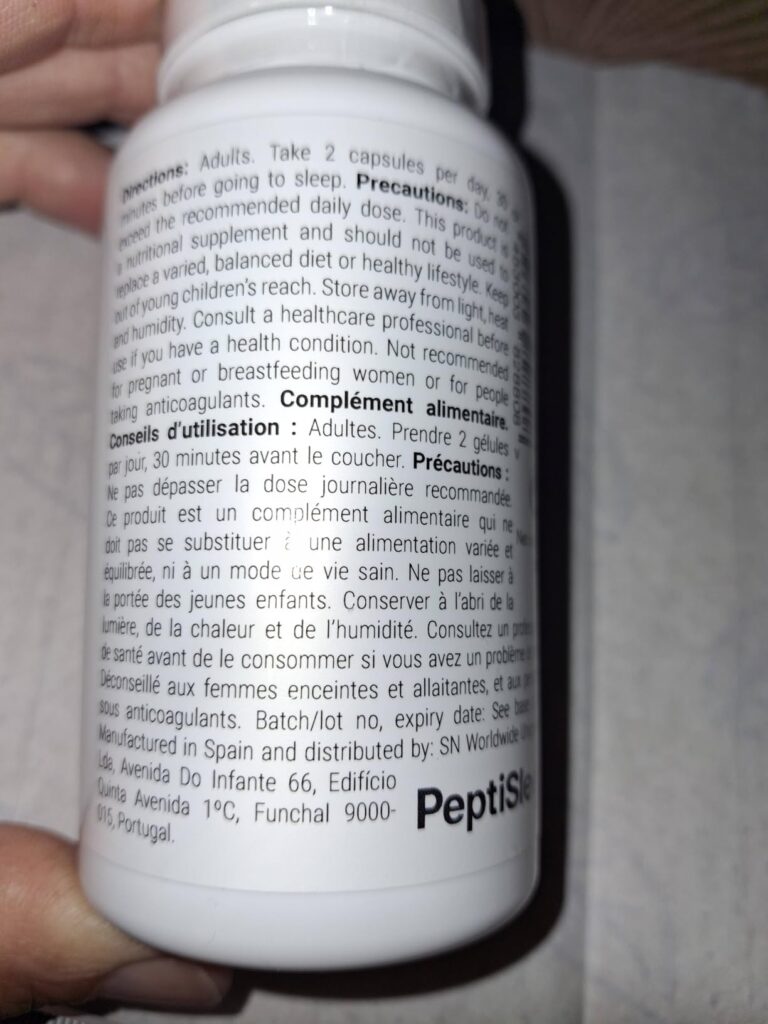 Informations sur les précautions d'emploi et le fabricant du complément alimentaire