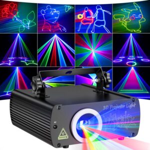 Jeu de Lumière 3D RGB DJ DMX512 & télécommande et stockage de motifs