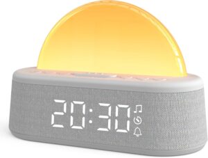 Réveil Simulateur d'Aube, Eveil Lumière Reveil Matin avec 7 Sonneries
