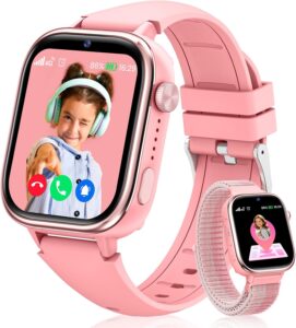 4G Montre Connectée Enfant GPS, Smartwatch Enfant avec Appel Vidéo, SOS, SMS Chat Vocal, M