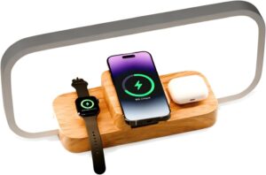 Station de charge sans fil avec lampe et réveil simulateur d'aube