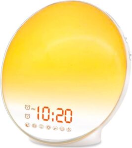 Réveil lever du soleil avec double alarmes et radio FM – pour réveil lumineux pour les gro
