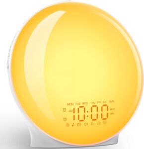 Réveil Lumineux, Simulateur d'Aube Grand Écran, Lampe de Chevet Veilleuse